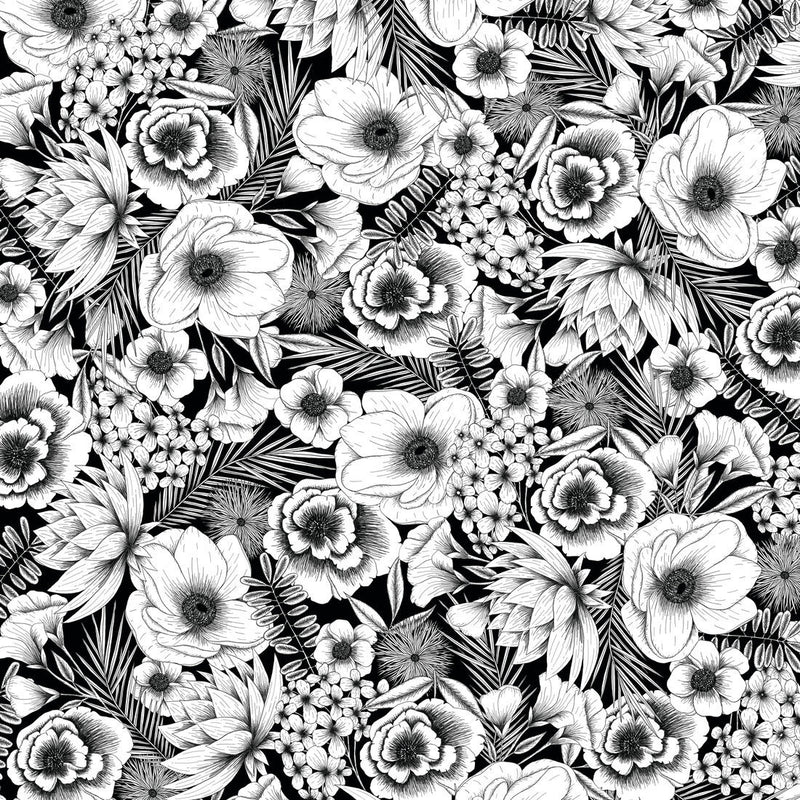 Cricut Infusible Ink overføringsark, 2-pk (Black Botanicals)