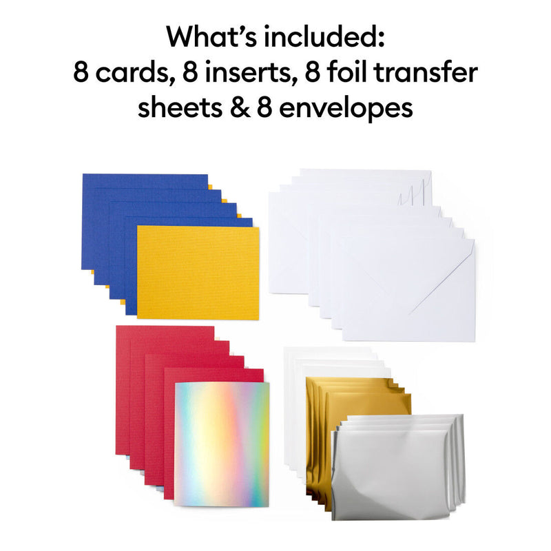 Cricut Joy Foil Transfer Insert Cards, Celebration Sampler A2, 8-pack