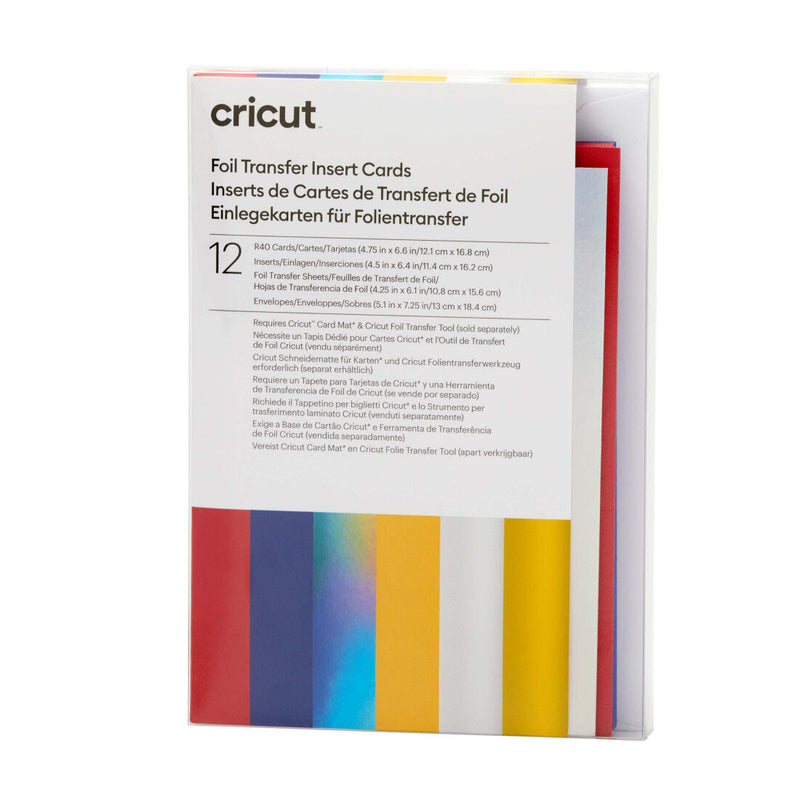 Cricut Foil Transfer Insert Cards, Celebration Sampler R40, 12-pak