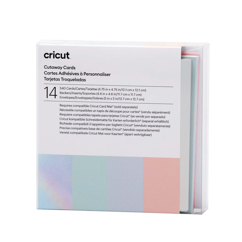 Cricut Cut-Away Cards Pastel S40, 12 x 12 cm, 14-pakning