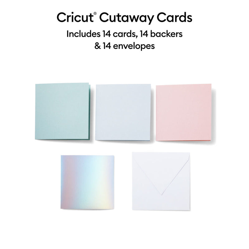 Cricut Cut-Away Cards Pastel S40, 12 x 12 cm, 14-pakning