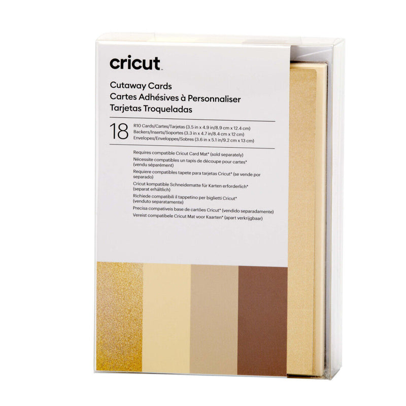 Cricut Cut-Away Cards Neutrals R10, 8,9 x 12,4 cm, 18-pack