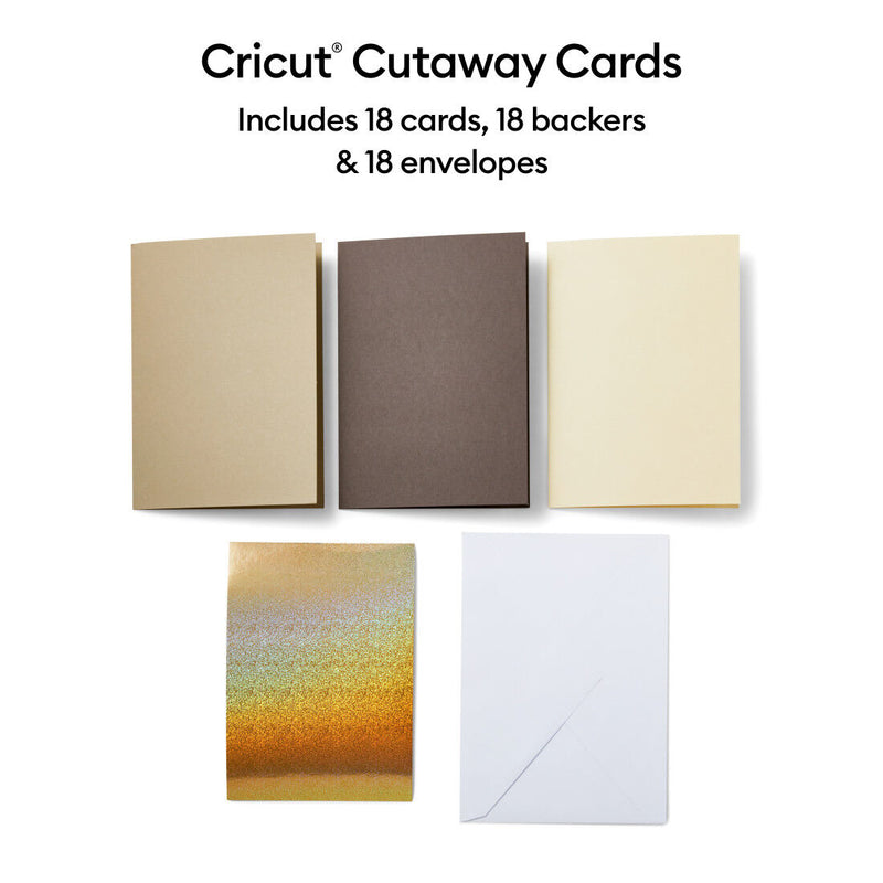 Cricut Cut-Away Cards Neutrals R10, 8,9 x 12,4 cm, 18-pack