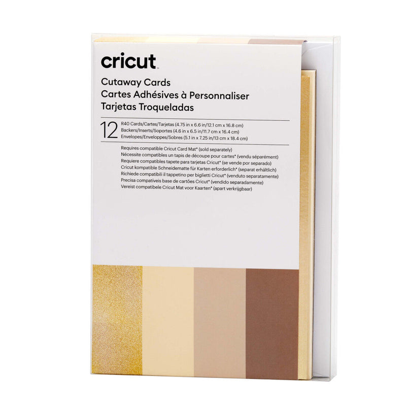 Cricut Cutaway Cards Neutrals R40, 12,1 x 16,8 cm, 12-pk