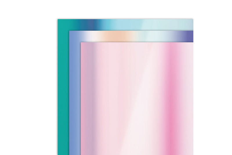 Cricut Holographic Vinyl Sampler 30,5 x 61 cm, 3 ark (opal, rosa, blå)