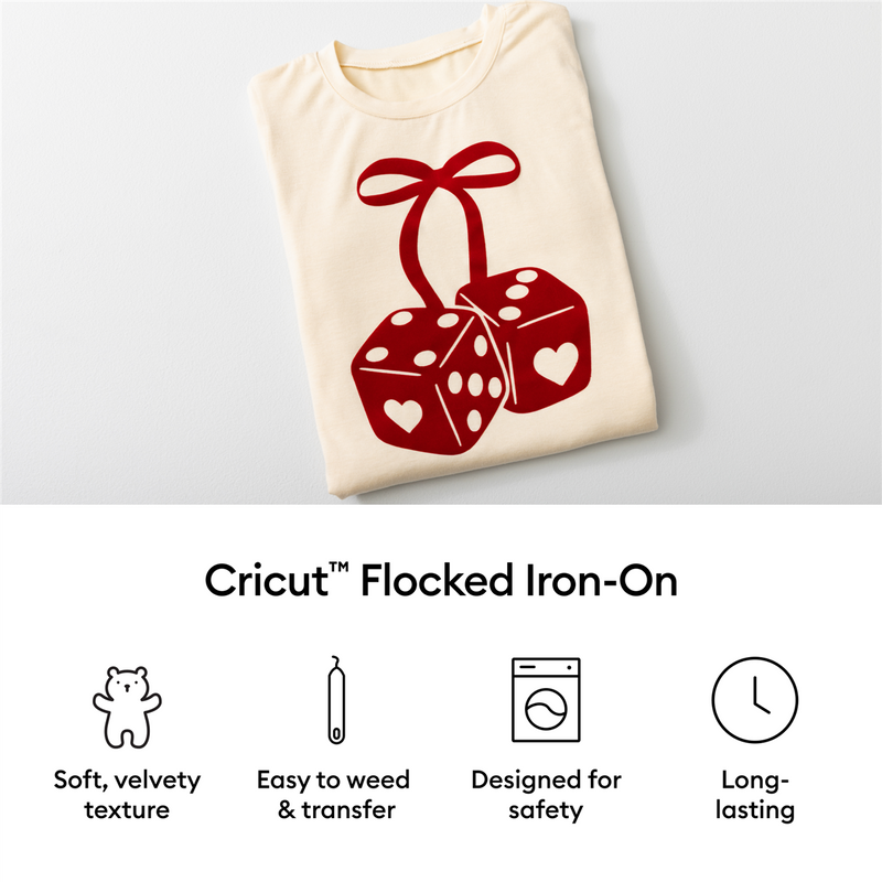 Cricut Flocked Iron-On, 30x48 cm, blå