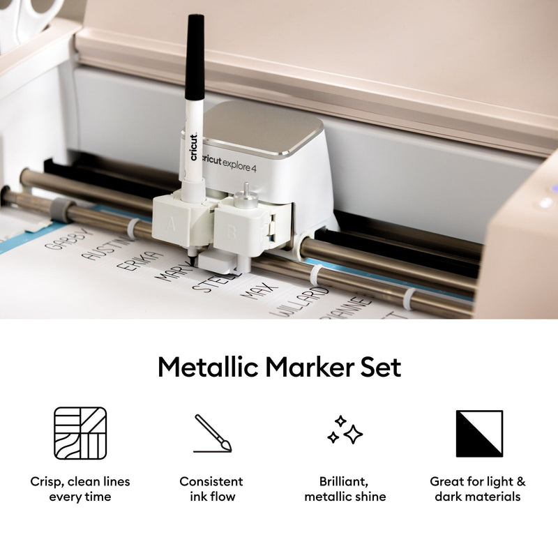 Cricut Explore/Maker Medium Point Pen Set 5-pakning, metallisk