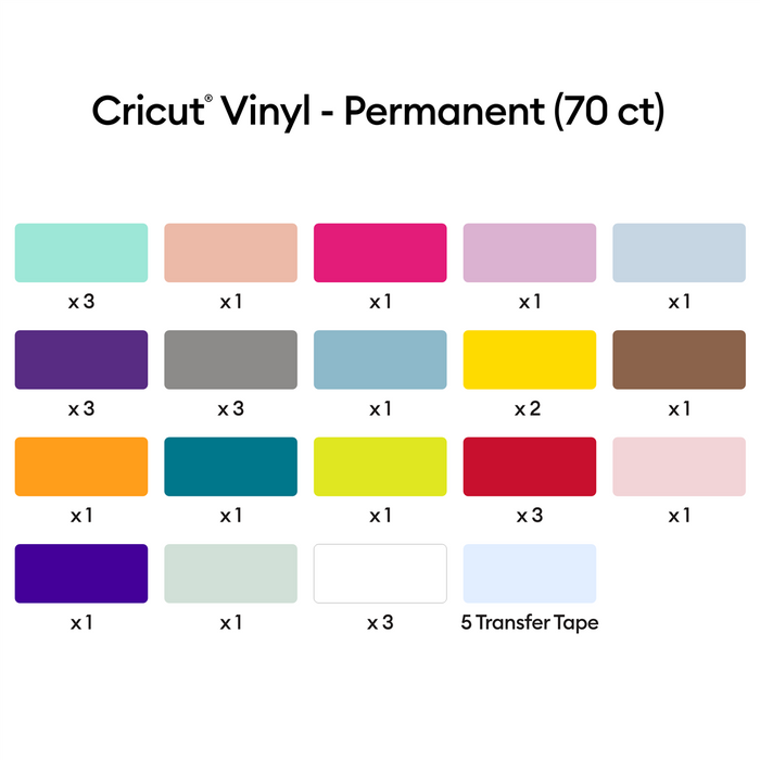 Cricut Premium Vinyl Permanent 70 deler