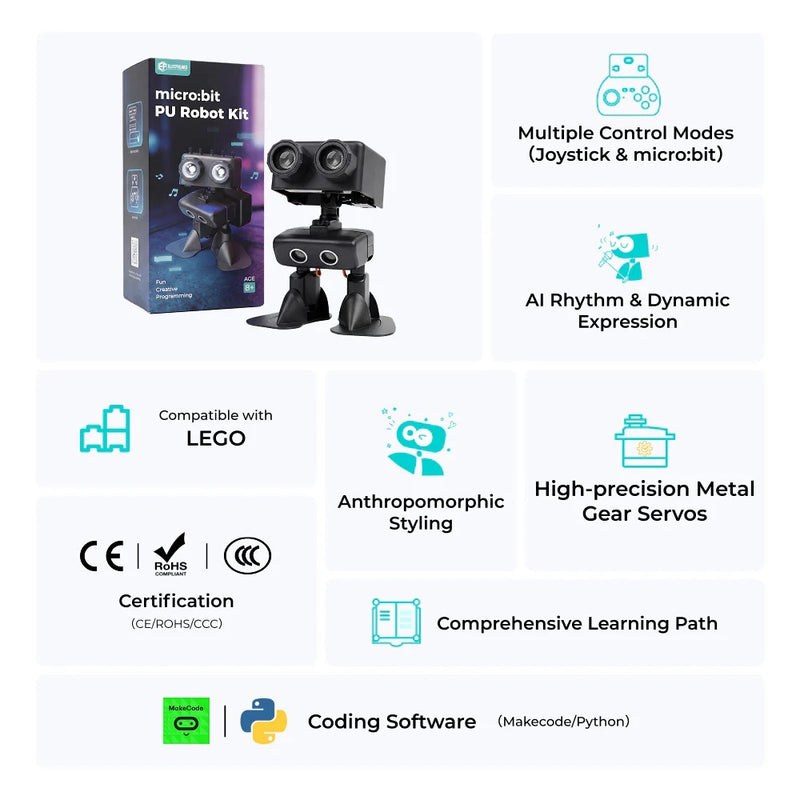 micro:bit PU Robot Kit - humanoid micro:bit-robot