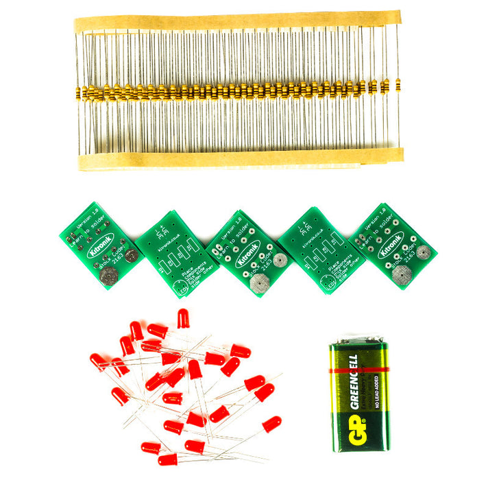 Kitronik Learning to solder LED kit, Pack of 25