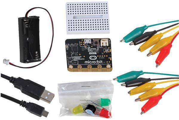 micro:bit Project Kit v2.2 (6 prosjekter inkl. micro:bit, batteri, holder og tilbehør)