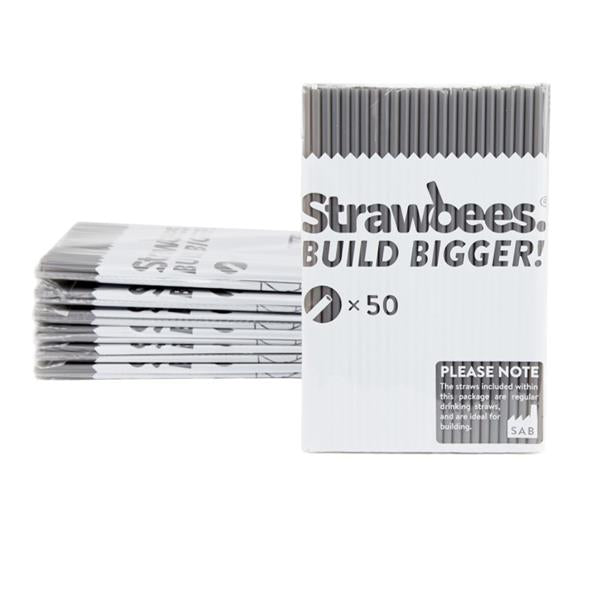 Strawbees sugerør (50 stk) Grå