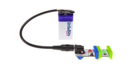 littleBits 9V batteri og kabel (batteri med kabel som passer til Power Bit)