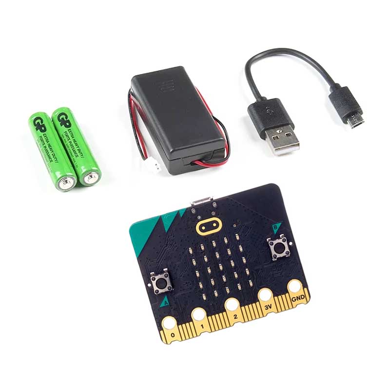 BBC micro:bit v2 Go startpakke (inkl USB-kabel og batteriholder)