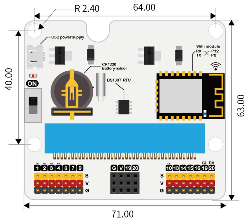 IoT:Bit for micro:bit (utvidelseskort med WiFi)