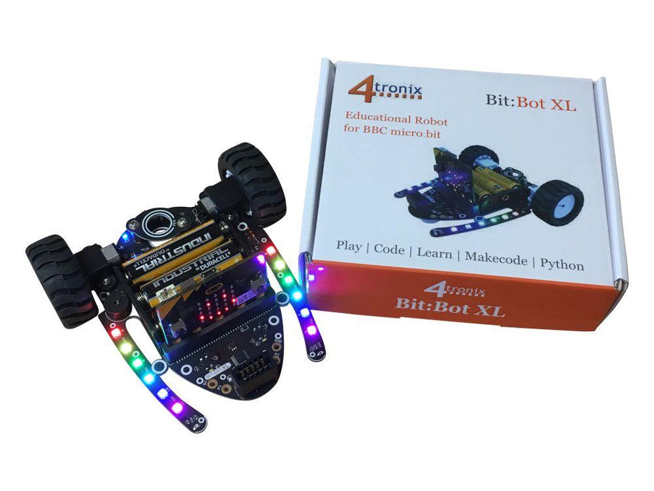 Klassesett 4tronix bit:bot XL Robot for BBC micro:bit med avstandssensor (10 stk)